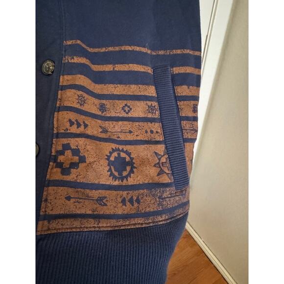 Men's Arizona Jean Shawl Collar Cardigan With Tribal Pattern XL - Picture 2 of 5